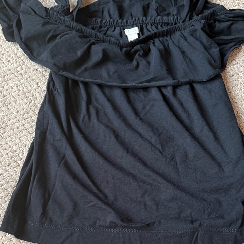 J. Crew Factory Black Off-Shoulder Blouse